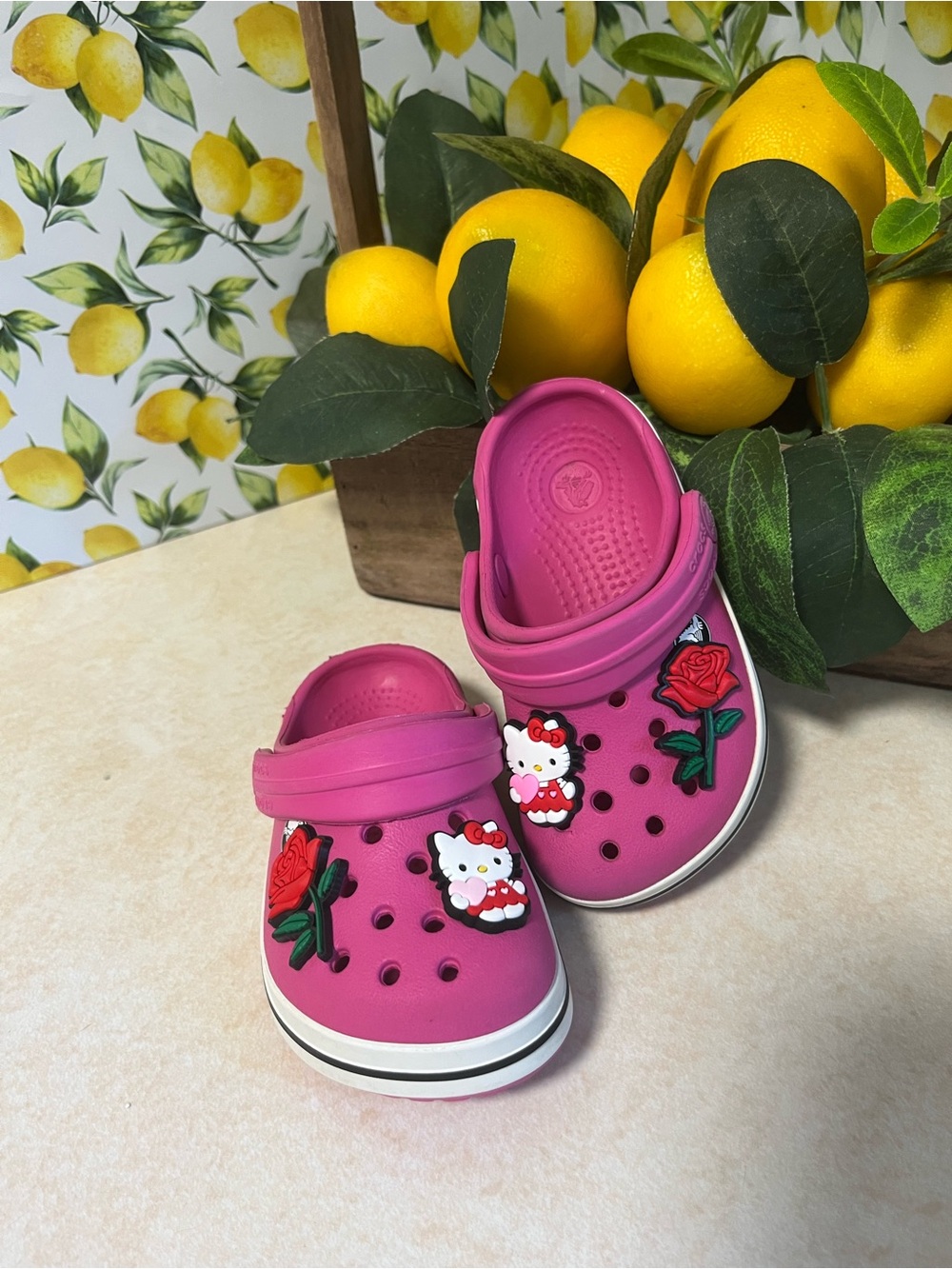 Kids Pink Crocs Size C4/5